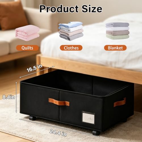 Freebat Under Bed Storage with Wheels 2 Pack, Underbed Container - Image 2