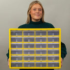 Akro-Mils 24-Drawer Plastic Storage Cabinet, 20"W x 6"D x 16"H, Yellow - Image 2