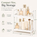 2 Tier Bathroom Counter Shelf Organizer for Skincare Makeup - Image 2
