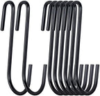 ESFUN 30 Pack Heavy Duty S Hooks 4 inch Black S Shaped Hooks Hanging Hangers Pan Pot Holder Rack Hooks for Kitchenware Spoons Pans Pots Utensils Clothes Bags Towels Plants by ESFUN