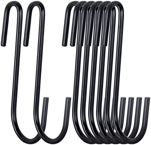 ESFUN 30 Pack Heavy Duty S Hooks 4 inch Black S Shaped Hooks Hanging Hangers Pan Pot Holder Rack Hooks for Kitchenware Spoons Pans Pots Utensils Clothes Bags Towels Plants by ESFUN