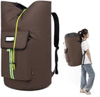 laundry bag backpack,extra-large heavy duty laundry bags,laundry backpack for college students,drawstring closure (Brown) by SUOVOCK