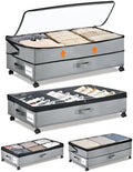 Under Bed Storage w/Wheels,70L Under Bed Containers,2 Pack-Grey by Unknown