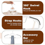 HOUSE DAY Slim Plastic Hangers with Non Slip Rubber Pads, 50 Pack, White | Space saving closet organizer, heavy duty S-shape, rubber grip pads help keep shirts, suits, coats, pants, skirts in place - Image 3