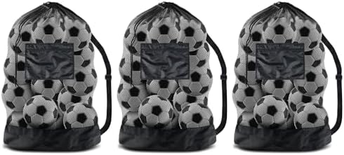 BROTOU Extra Large Soccer Ball Net Bag, 40" x 30" Drawstring Mesh Ball Bag by BROTOU
