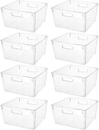 Clear Extra Large Plastic Storage Bins, Perfect for Pantry Organizers and Storage Containers Fridge Organizer Plastic Bins Kitchen Organizer Bin for Organizing Under Sink Refrigerator Organization by CONTROLKITCHEN