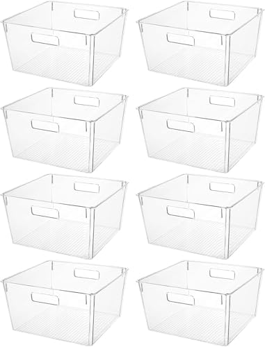 Clear Extra Large Plastic Storage Bins, Perfect for Pantry Organizers and Storage Containers Fridge Organizer Plastic Bins Kitchen Organizer Bin for Organizing Under Sink Refrigerator Organization by CONTROLKITCHEN