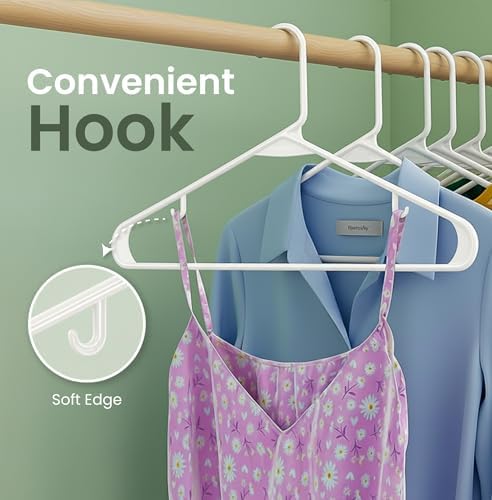 Utopia Home Plastic Hangers, White, 30 Pack | Space saving | Durable & strong | Closet organizer | Clothes hangers | Ideal for shirts, pants, skirts & coats - Image 5