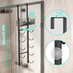HapiRm Towel Racks for Bathroom Storage - 6 Tier Over The Door & Wall Mount Rolled Towel Storage Organizer Holder with Metal Shelf Basket for Small Bathroom, Camper, Rv - Black, Patented - Image 6