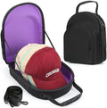 GERMUN Hard baseball hat case, Hat Carrier Travel Case with Adjustable Shoulder Strap, Hat cap case for 6 Baseball Caps - Perfect for Traveling & At-Home Storage (Black with Purple) by GERMUN