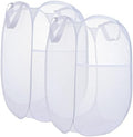 2 Pack Laundry Basket,Foldable Mesh Popup Laundry Hamper with Durable Handle,Easy to Open and Fold for Dorm, Laundry Room, Bedroom, RV(White+ White)… by LVXINLI