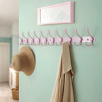 Dseap Coat Rack Wall Mount - 38” Long 10-Tri-Hooks Heavy Duty Coat Hanger Rail Wall Hooks for Hanging Coats Hats Clothing Clothes Purse Mudroom Entryway, Pink, Pack of 2 - Image 3