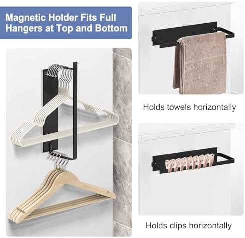 Magnetic Hanger Holder for Laundry Room, 1-Pack, Black - Image 6