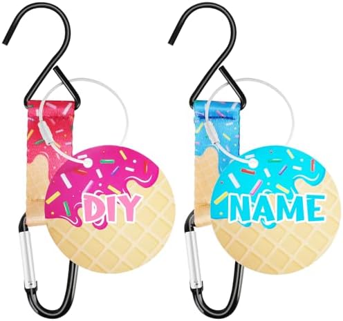 Ice Cream Drip Baseball Softball Dugout Organizer Bag Fence Hook Helmet Glove Hanger with Name Tag Sports Team Gifts Gear for Boys Girls Coach Mom Must Have Travel Accessory-2pcs by Eyourlife