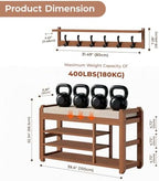39.4" Shoe Rack Bench with Coat Rack, 3-Tier Entryway Storage Bench - Image 2