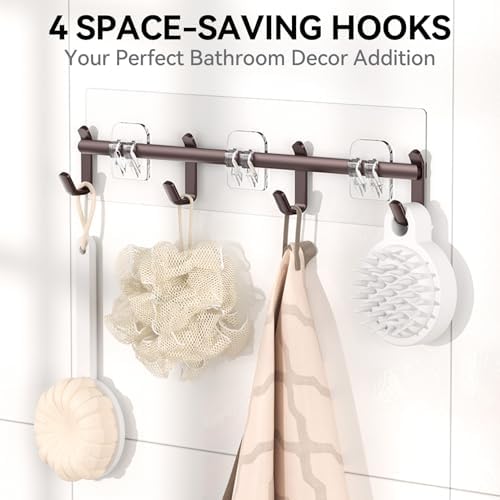 YASONIC Shower Caddy Adhesive, Rustproof Shower Organizer with Soap Holder, Large Capacity Shower Shelves for Inside Shower, No Drilling Bathroom Organizers and Storage for Home Decor（6 Pack Bronze） - Image 4