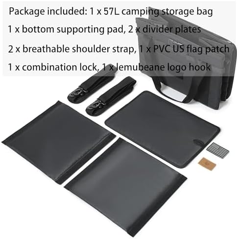 Tactical Camping Storage Bag - 38L Utility Tote Bag Organizer with Combination Lock and Shoulder Strap - Image 3