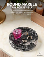 Marble Jewelry Dish, 5" Handmade Black Ring Tray - Image 3
