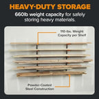 BORA Wood Rack, 6-Level Wall Mount Lumber Storage Rack for Wood Storage - Image 6
