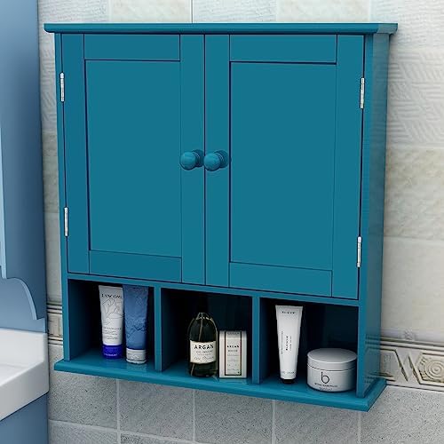 TaoHFE Turquoise Bathroom Cabinet,Bathroom Wall Cabinet with 2 Door - Image 4