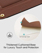 VLANDO Valet Tray for Men, Foldable PU Leather Catchall, Mocha Brown - Image 3