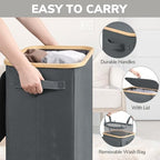 Goodpick 100L Large Rolling Laundry Basket with Wheels and Lid, Gray - Image 5