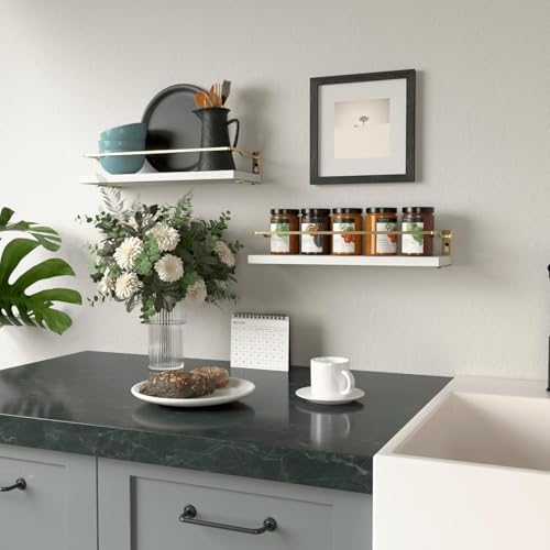 RICHER HOUSE Floating Shelves Bathroom, Small Wall Shelf Over Toilet 2 Set - Image 7