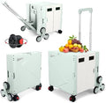 FELICON Folding Climber Utility Cart Rolling Crate Handcart Box-Green White by FELICON