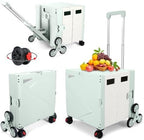 FELICON Folding Climber Utility Cart Rolling Crate Handcart Box-Green White by FELICON