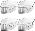 mDesign Plastic Lazy Susan Cabinet Storage Bin with Front Handle for Kitchen Countertop, Pantry, Shelf, Fridge Organization - Hold Food, Drinks, Snacks - Ligne Collection - 4 Pack - Smoke Gray by mDesign