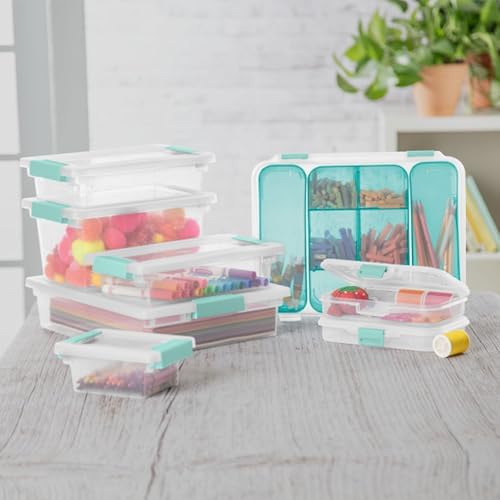 Sterilite Clip Box, Stackable Clear Plastic Bins- Small, 18-Pack - Image 4