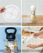 2-Tier Lazy Susan Organizer, Clear PET Rotating Tray 11-Inch - Image 4