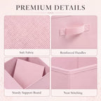 Yinder 4 Pcs Cube Storage Bin, Light Pink 14''x10''x8'' Storage Cubes - Image 3