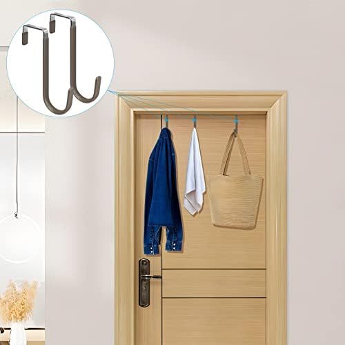 FYY Over the Door Hooks, Single-Hanger 4 Pack, Fits Doors 1 3/8" Brown - Image 6