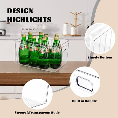 6 Pack Clear Plastic Storage Bins, Kitchen&Pantry Organizer Large - Image 5