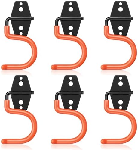 HUPBIPY 6 Pack Metal Garage Hooks, Heavy Duty S Hooks Tool Hangers for Garage Wall, Shed, Garden Storage Organizer by HUPBIPY