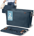 Collapsible Laundry Basket LUXE (300D) - Navy Noir/Cream (2PK) by CleverMade