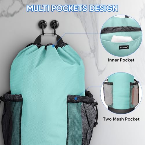 BALEINE 120L Laundry Bag Backpack, 900D Oxford Fabric Large Travel Laundry Bags with Shoulder Straps and 2 Mesh Pockets for College Dorm, Apartment, Laundromat (Sky Blue, 120L) - Image 3