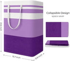 StorageRight Laundry Basket Hamper, 75L Collapsible Clothes Storage, Purple - Image 2