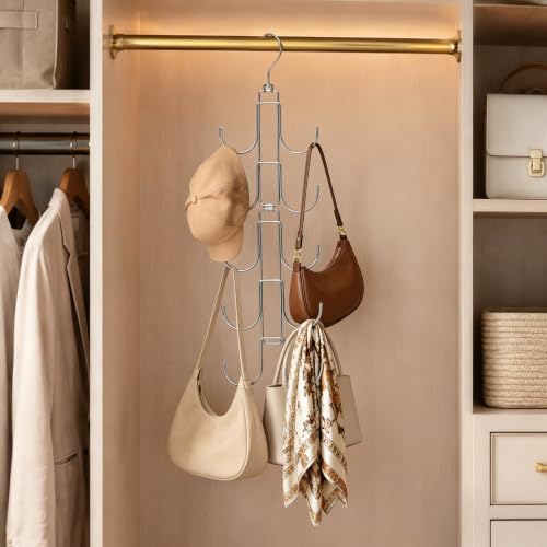 2pcs Purse Hangers for Closet with 20 Hooks Display Rack, Purse Organizer - Image 7