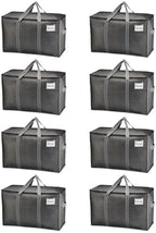 VENO 8 Pack Heavy Duty Moving Bags, Extra Large Storage Bags with Reinforced Handles & Strong Zippers, Foldable & Reusable Moving Box Alternative for Clothes & Dorm Storage by Veno