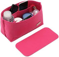 Doxo Purse Organizer Insert for Handbags & Base Shaper 2pc Set, Felt Neverfull GM Organizer Insert, Tote Bag Organizer with Zipper Pocket and Bottle Holder, Fit Neverfull GM and More, Rose-XL by Doxo