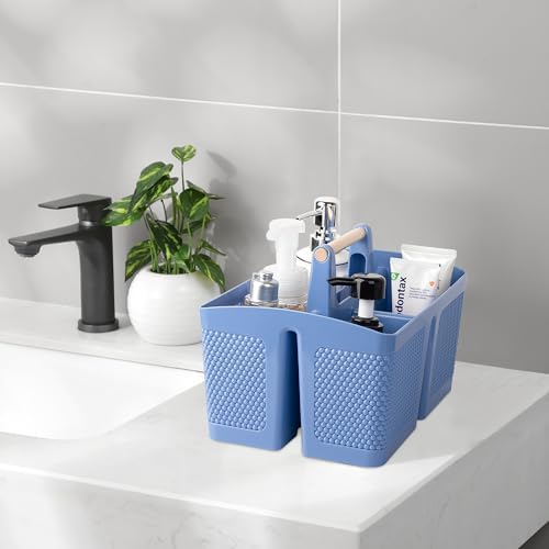 Plastic Shower Caddy, Portable Shower Basket with Handle, Dark Blue - Image 2