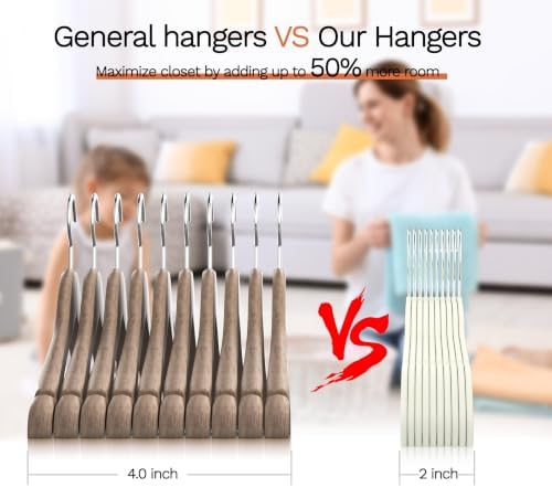 Ivory Velvet Hangers 20 Pack, Slim Space Saving Suit Hangers for Closet Organizer, Rotating Silver Hook, Non Slip Clothes Felt Hanger Heavy Duty for Coat,Shirt, Pants, Camisole, Dress - Image 6