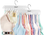 Gomyrod Tank Top Hanger, 2 Pack w/40 Hooks Bra Hanger for Closet Organizer | Premium Wood Space Saving Hanger, 360°Rotating Closet Organizers and Storage, Multi Hook Hanger for Dorm & Apartment, White by Gomyrod