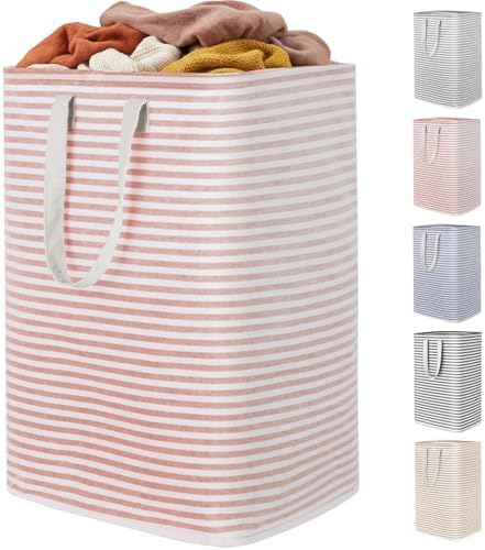 Lifewit 80L Large Laundry Baskets, 1 Pack, Reinforced Handles, Pink | Collapsible Laundry Hamper, Dirty Clothes Hamper, Waterproof Freestanding Design for Dorm, Laundry Room, Bedroom, Bathroom by Lifewit
