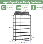 Large Shoe Rack Organizer, 2-Row 8-Tier Tall Shoe Storage Shelf for Closet, Entryway, Garage, Metal Free Standing Shoe Holder for 28-32 Pairs Shoes, Sturdy Stackable Shoe Stand for Bedroom - Image 3