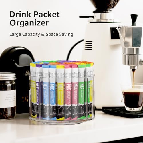 Divided Drink Packet Organizer, Rotating Turntable Organizer, Lazy Susan - Image 5