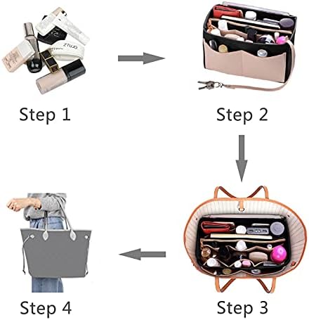 ZTUJO Purse Organizer Insert, Felt Bag Organizer with Metal Zipper, Handbag & Tote Shaper, For Speedy Neverfull Tote, 7 Sizes - Image 6