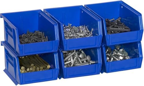 Akro-Mils 30210 AkroBins Plastic Storage Bins, 5"x4"x3", Blue, 6-Pack - Image 5